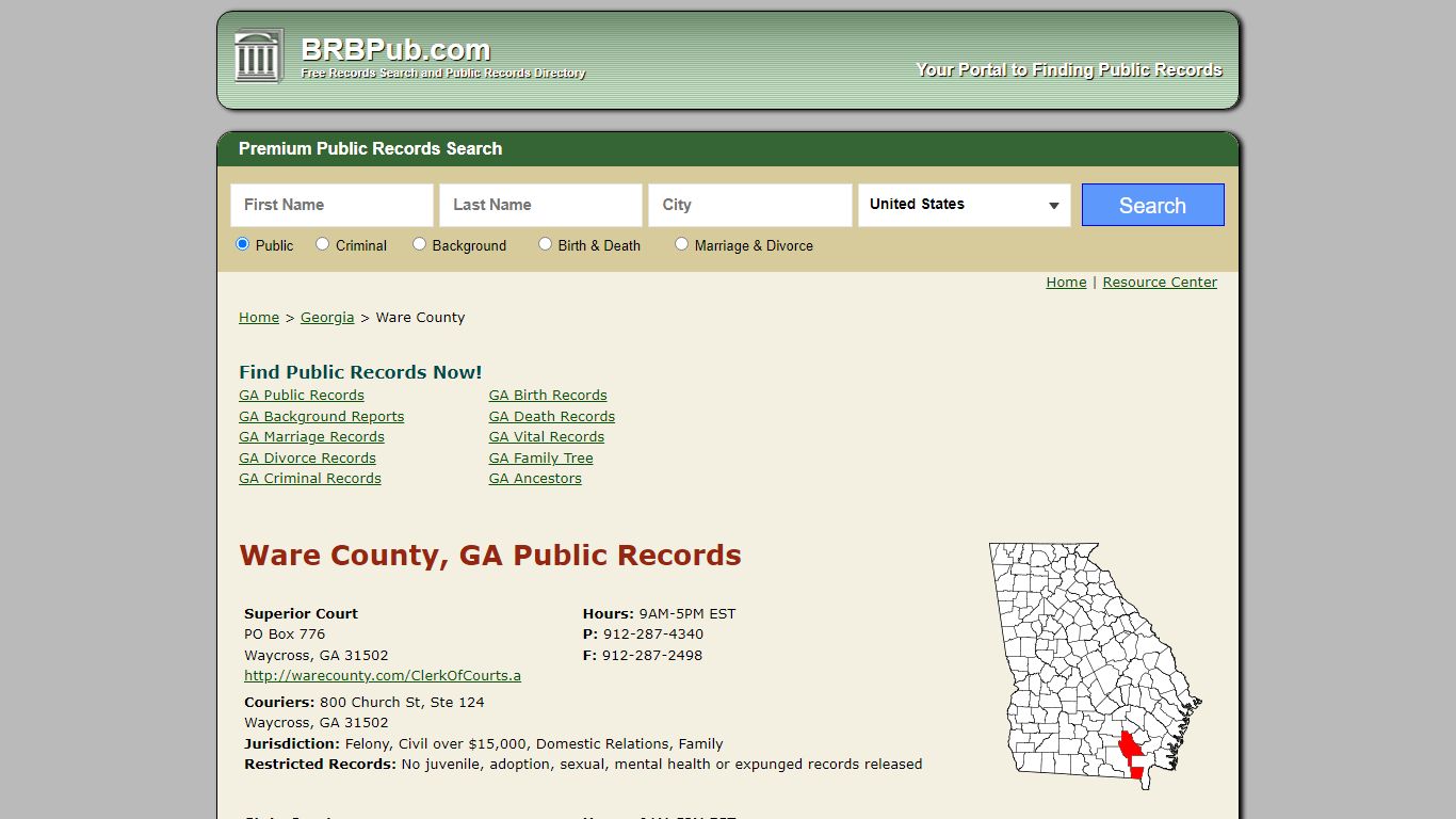 Ware County Public Records | Search Georgia Government ...